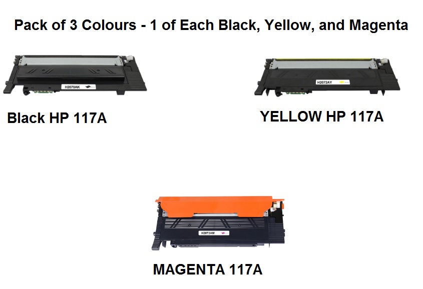 Pack of 3 117a - Low Cost Laser Printer Toner Cartridges - London Toner Cartridges